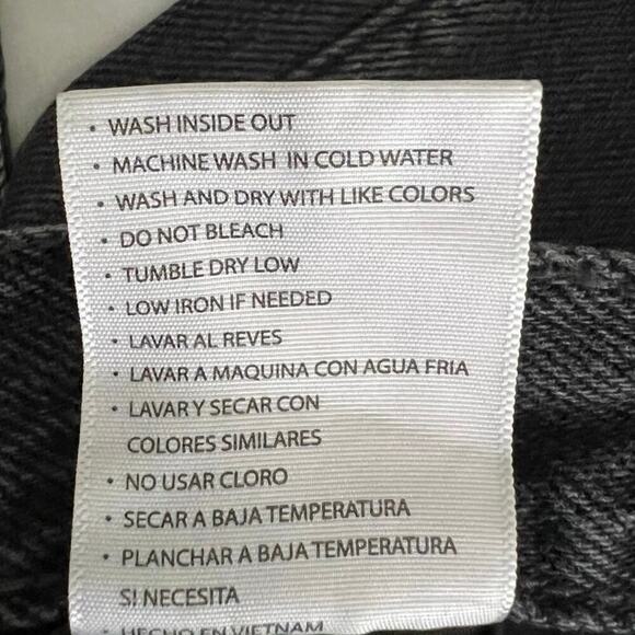 Kancan 90’s Boyfriend Jeans Women’s Sz 11/29 Black Distressed Baggy Button Fly - Picture 11 of 13